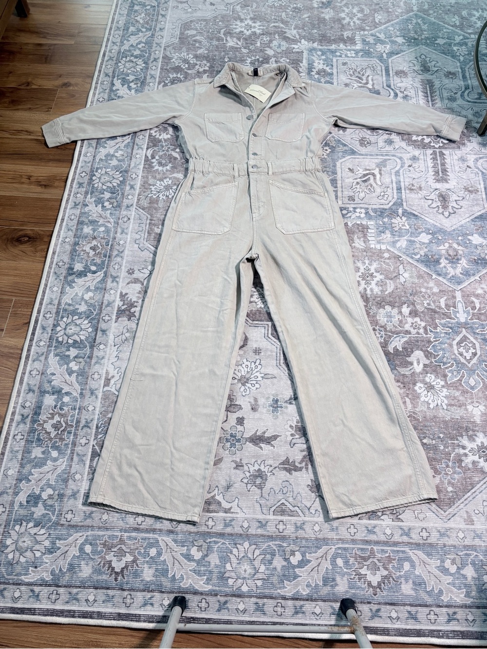 NWT Universal Thread Mushroom Gray Denim Utility Jumpsuit Size 12 Reg - Picture 14 of 14